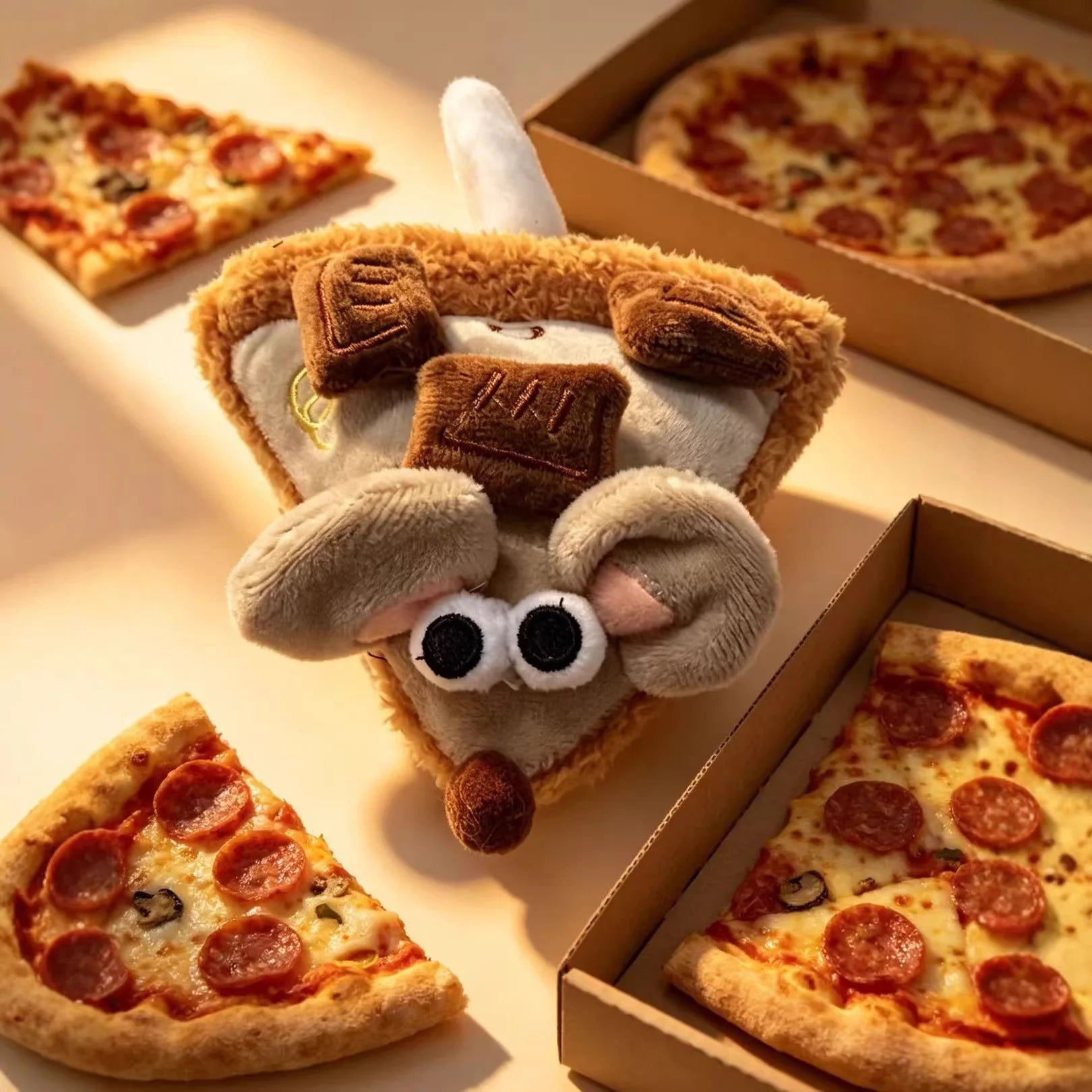 Pizza Mouse Stuffed Plush Toy | Mouse & Pizza Slice Set, 6\ | 15 cm" — image 6