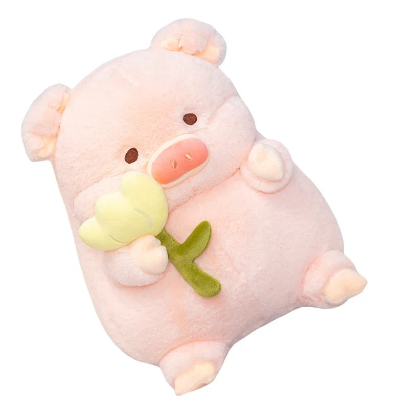 Flower-Holding Pig Plushie, Two Colors, 8-12" | 20-30 cm — image 2