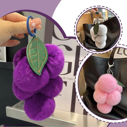 Grape Plush Keychain - Soft Purple Grapes Charm — image 1