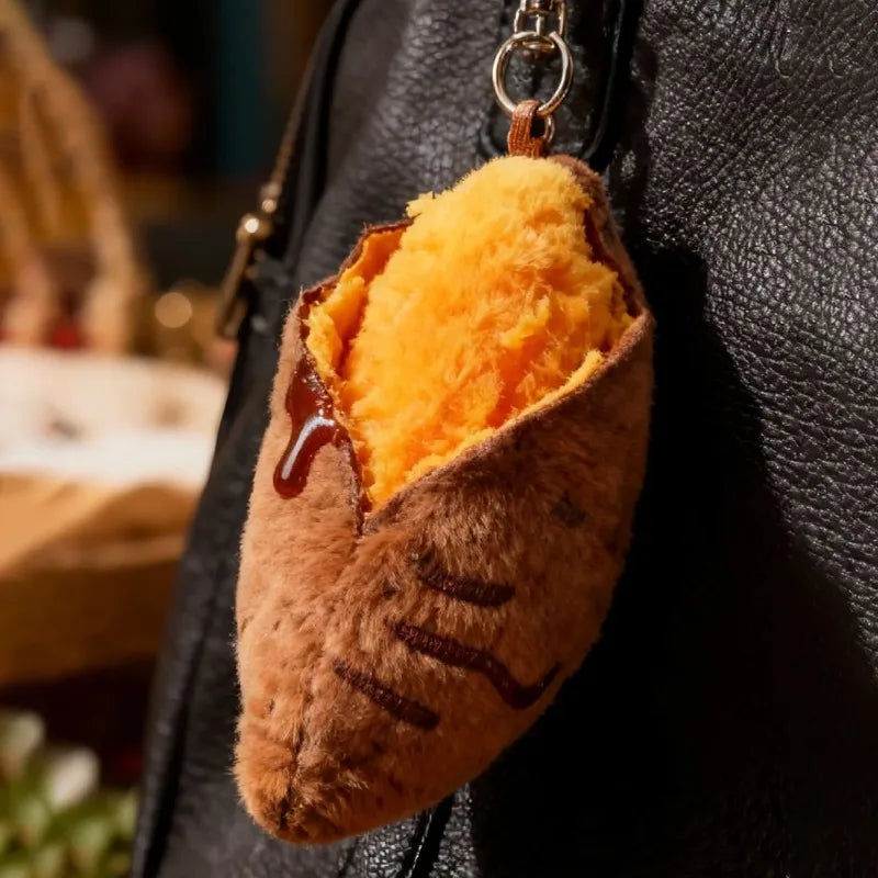 Roasted Sweet Potato Plush Keychain | Simulation Snack Pendant — image 2