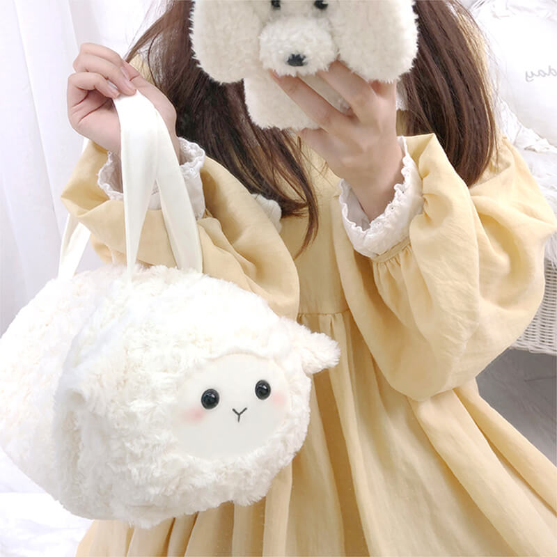 Chubby Sheep Plush Bag with Ribbon — image 1