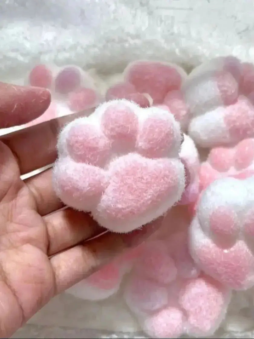 Handmade Silicone Cat’s Paw Stress Relief Taba Squishy Toy with Flocking – product image 4
