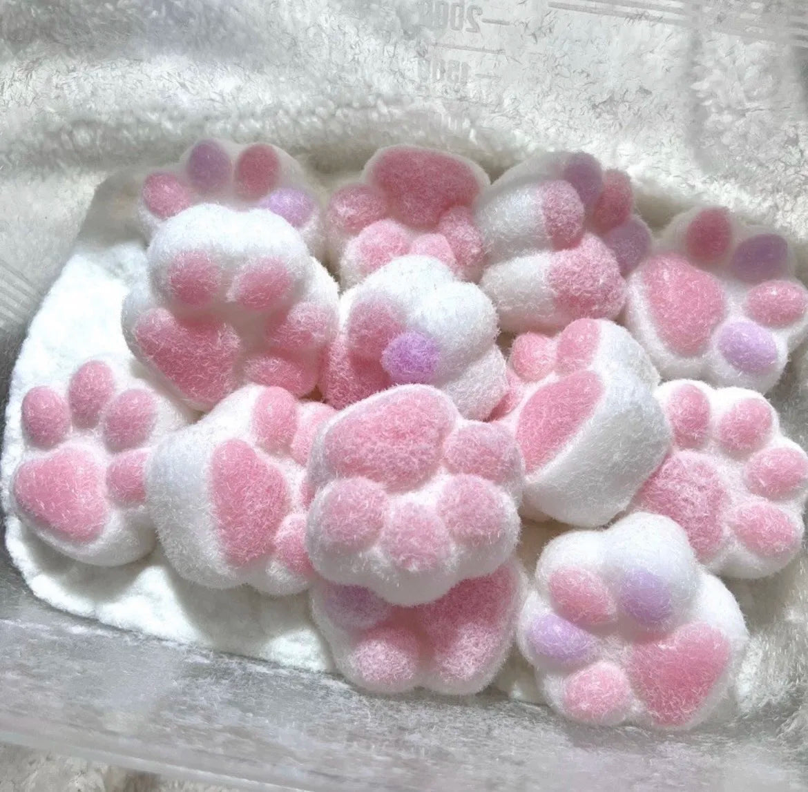 Handmade Silicone Cat’s Paw Stress Relief Taba Squishy Toy with Flocking – product image 2