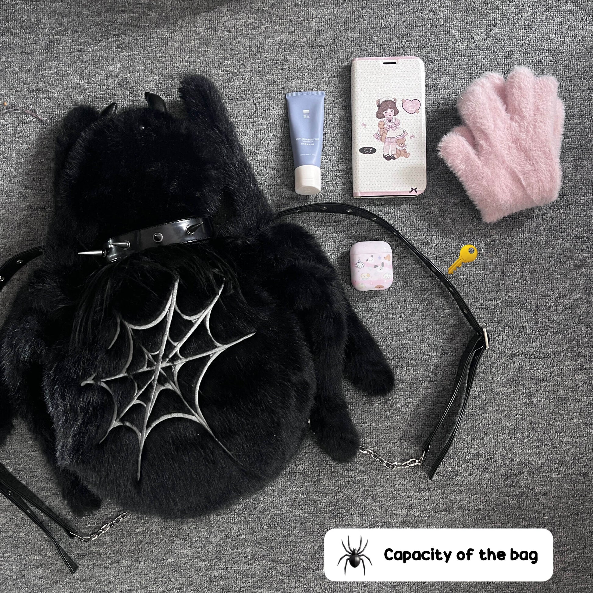 Zhulia Plush Spider Backpack with Strap — image 14