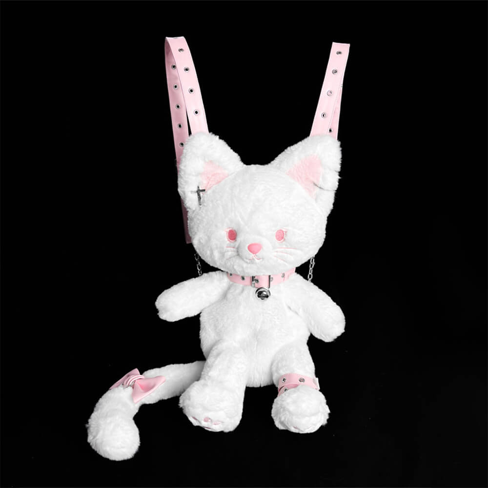 Black Cute Cat Plush Backpack Bag — image 17