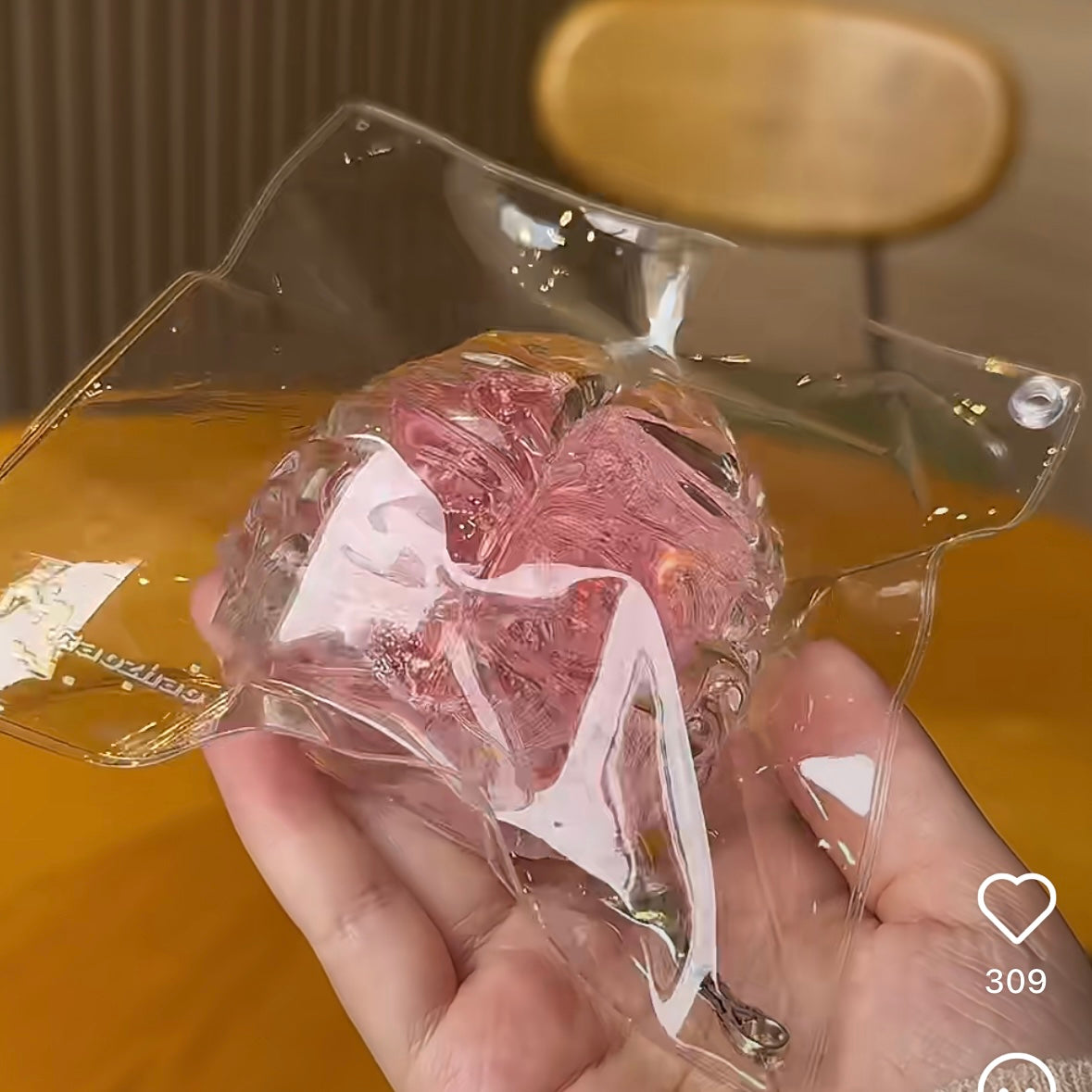 Handmade Transparent Strawberry Brain Taba Squishy Toy (Liquid Squishy) – product image 3