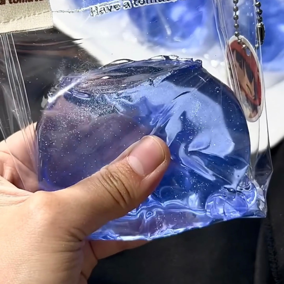 Blue Transparent Blueberry Taba Squishy Toy – product image 3