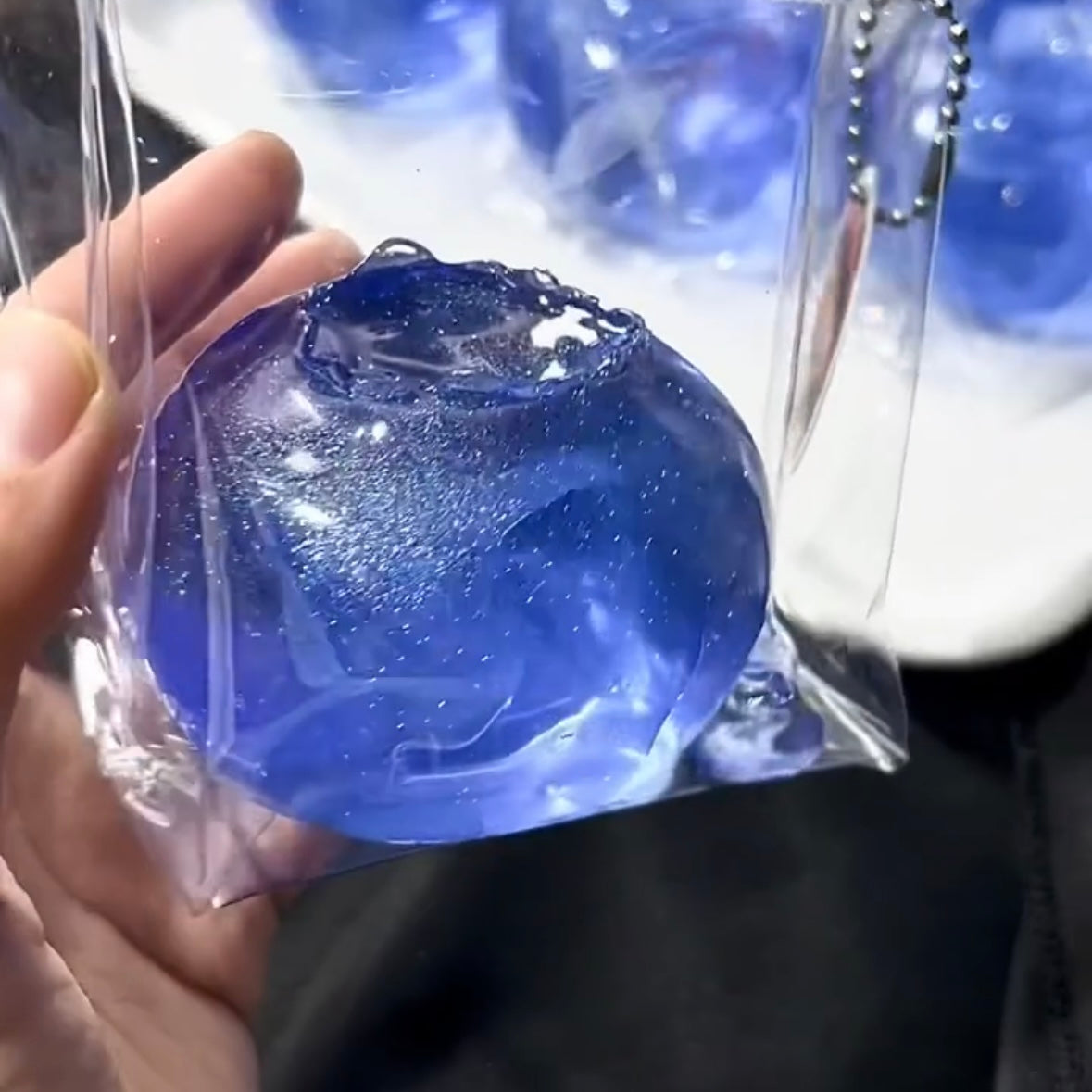 Blue Transparent Blueberry Taba Squishy Toy – product image 2