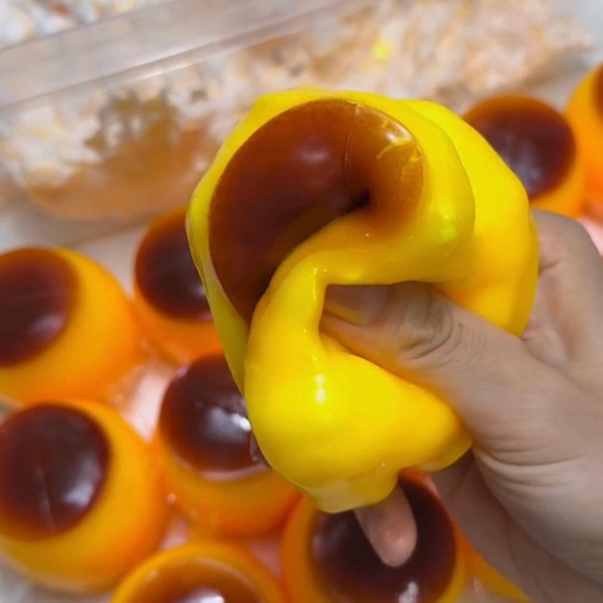 Crunchy Egg Pudding Stress Ball Squishy Bead & Clay Base Stress Relief Decompression Toy – product image 3