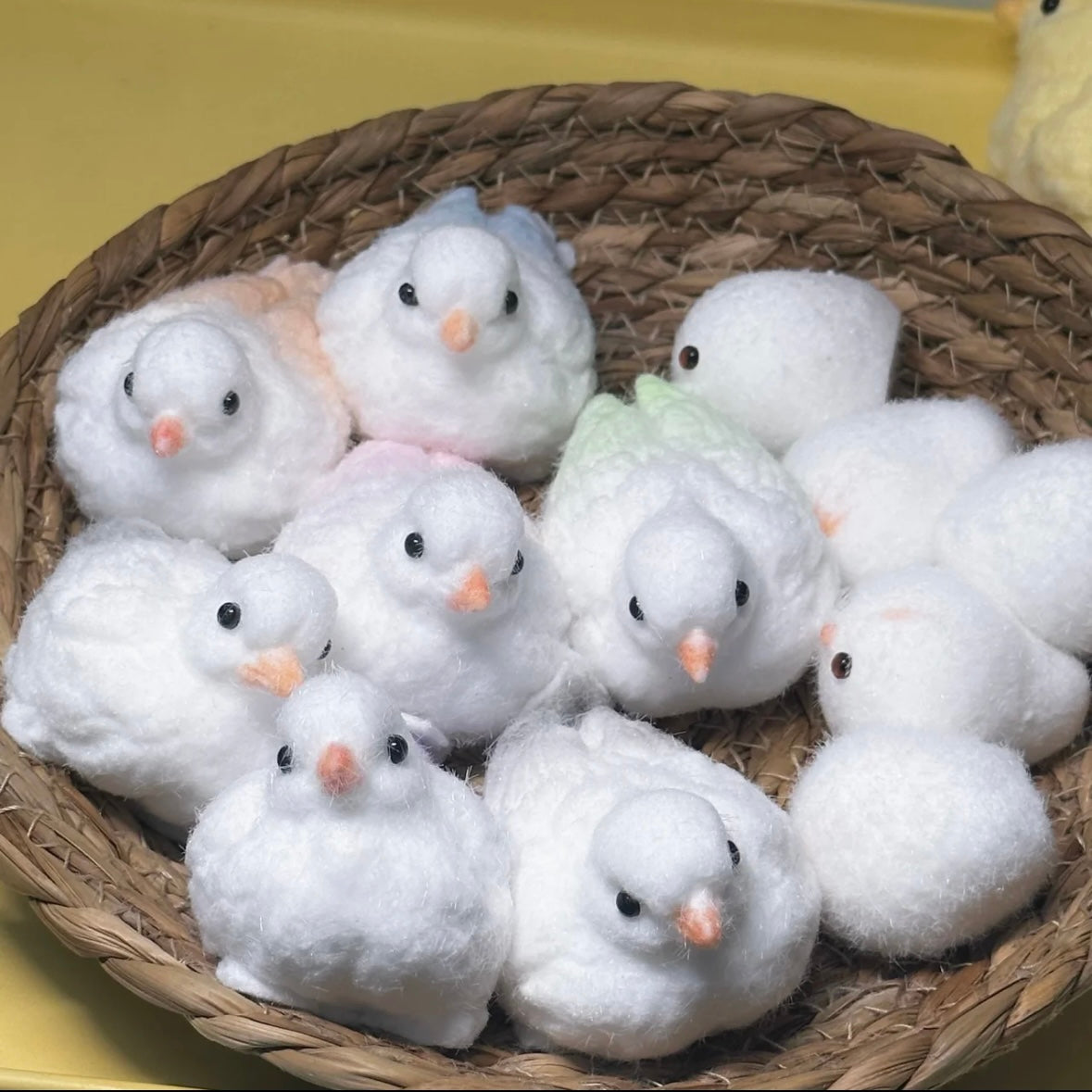 Handmade Silicone Birds Stress Relief Squishy Toy — White / Pink / Blue & More