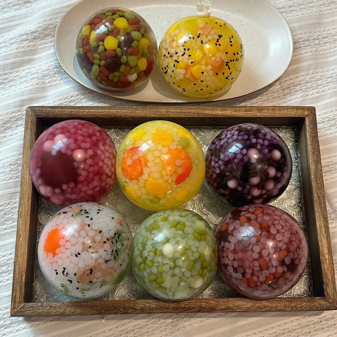Rice Ball Collection Stress Ball Squishy Stress Relief Decompression Toy - Zip-tie Closure – product image 2