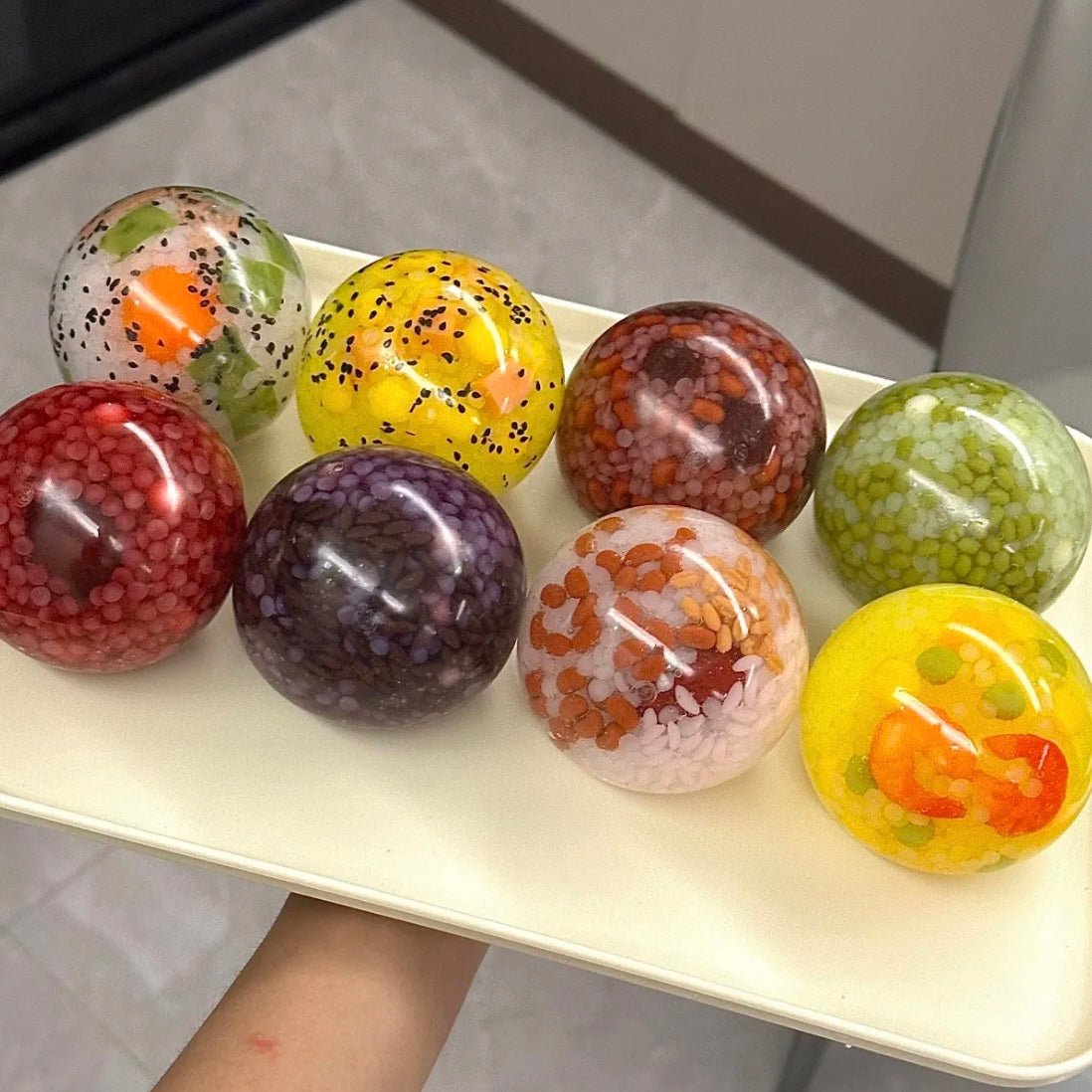 Rice Ball Collection Stress Ball Squishy Stress Relief Decompression Toy - Zip-tie Closure – product image 3