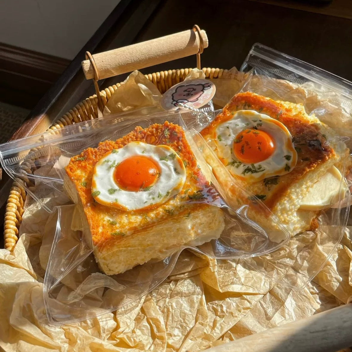 Handmade Egg Toast Taba Squishy Toy – product image 3