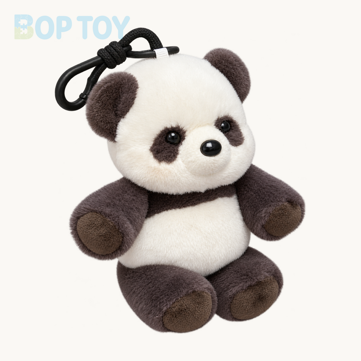 Panda plush bag charm, isolated product view