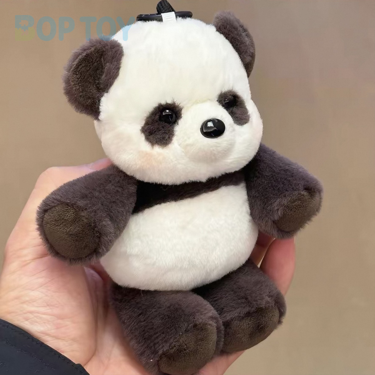 Panda plush bag charm, actual product photograph