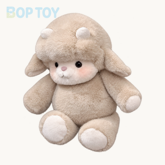 Mire Beige Lamb plush, isolated complete seated product view