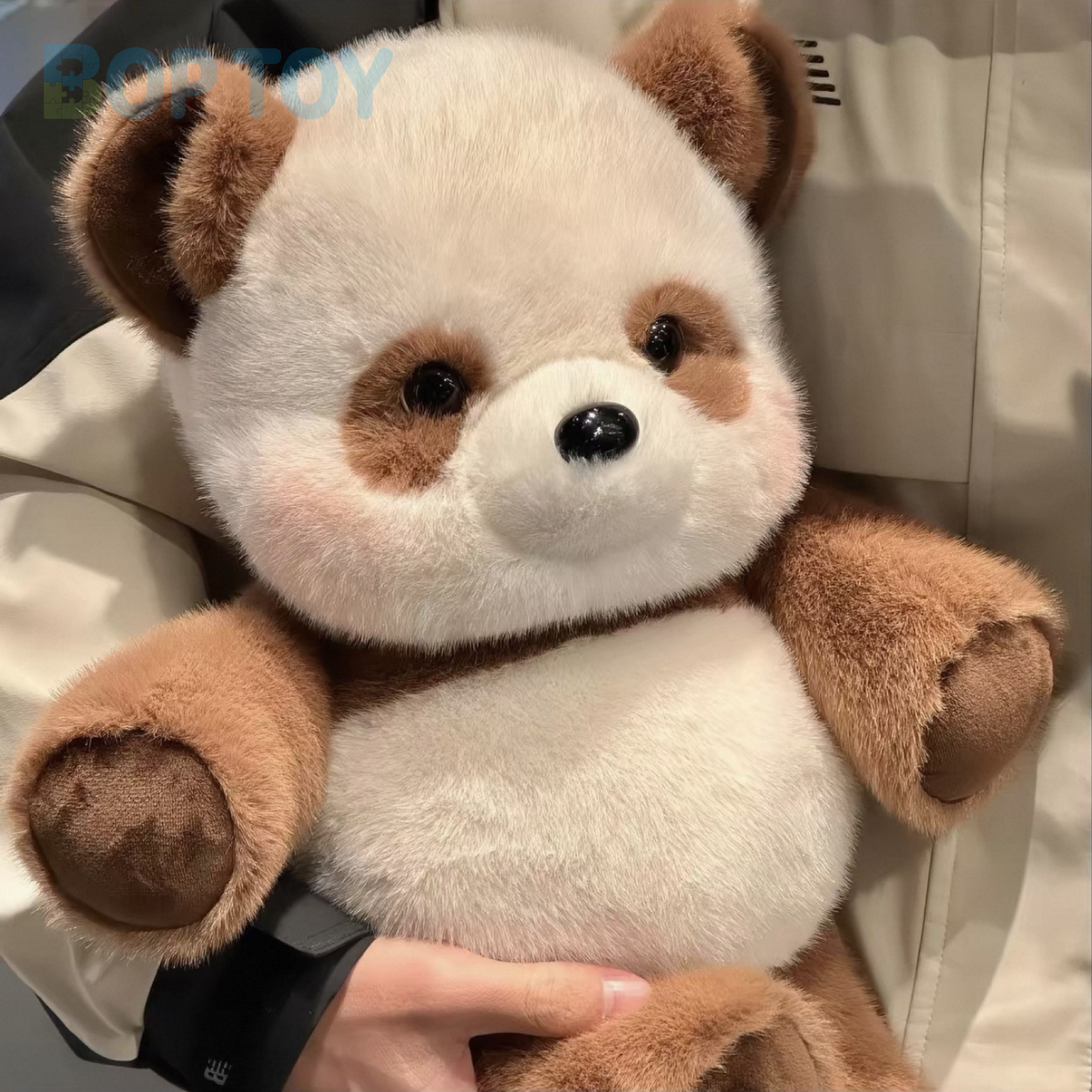 43 cm fluffy panda plush, actual brown photograph