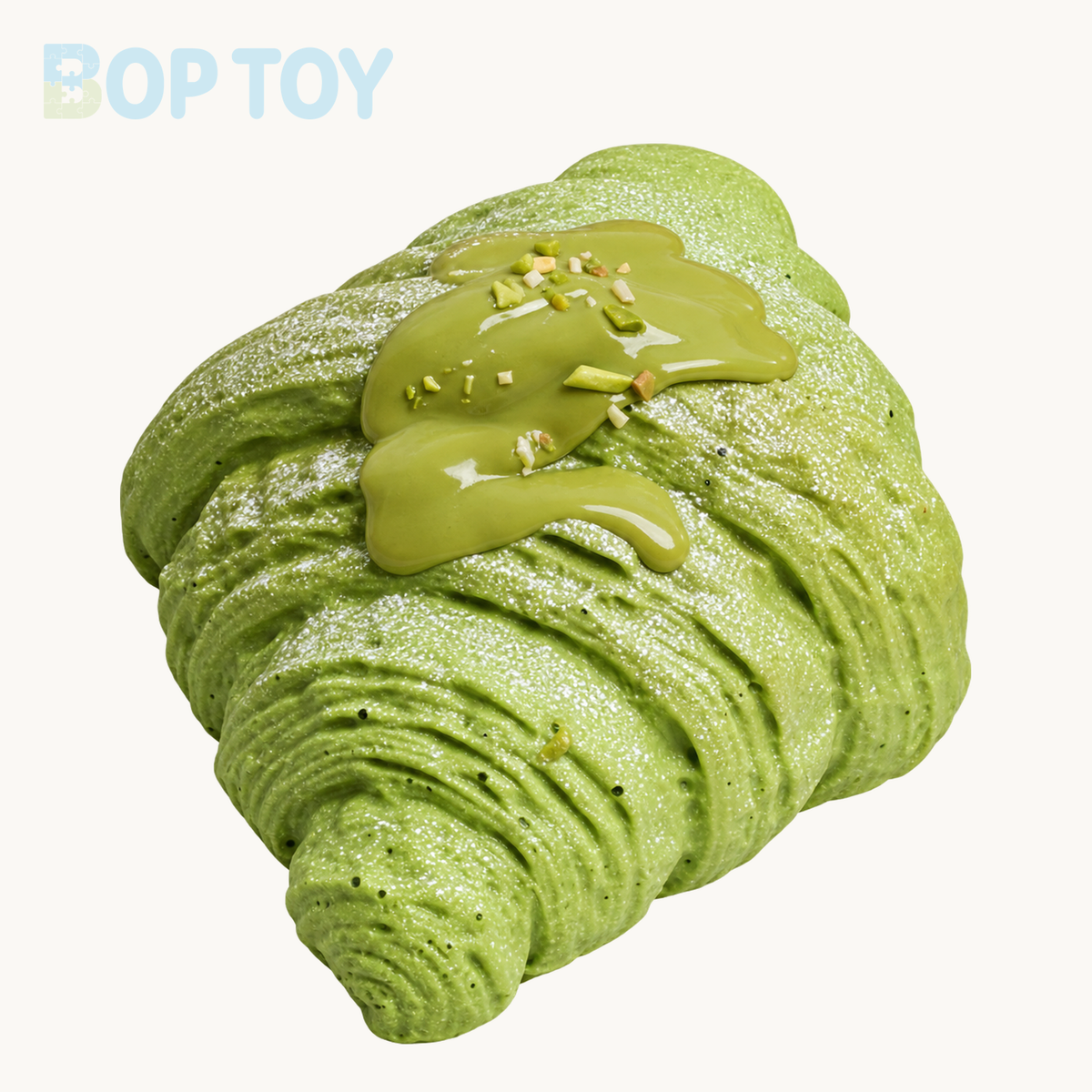 Slow Rising Squishy Croissant Stress Relief Decompression Toy – Matcha Green – BOP TOY