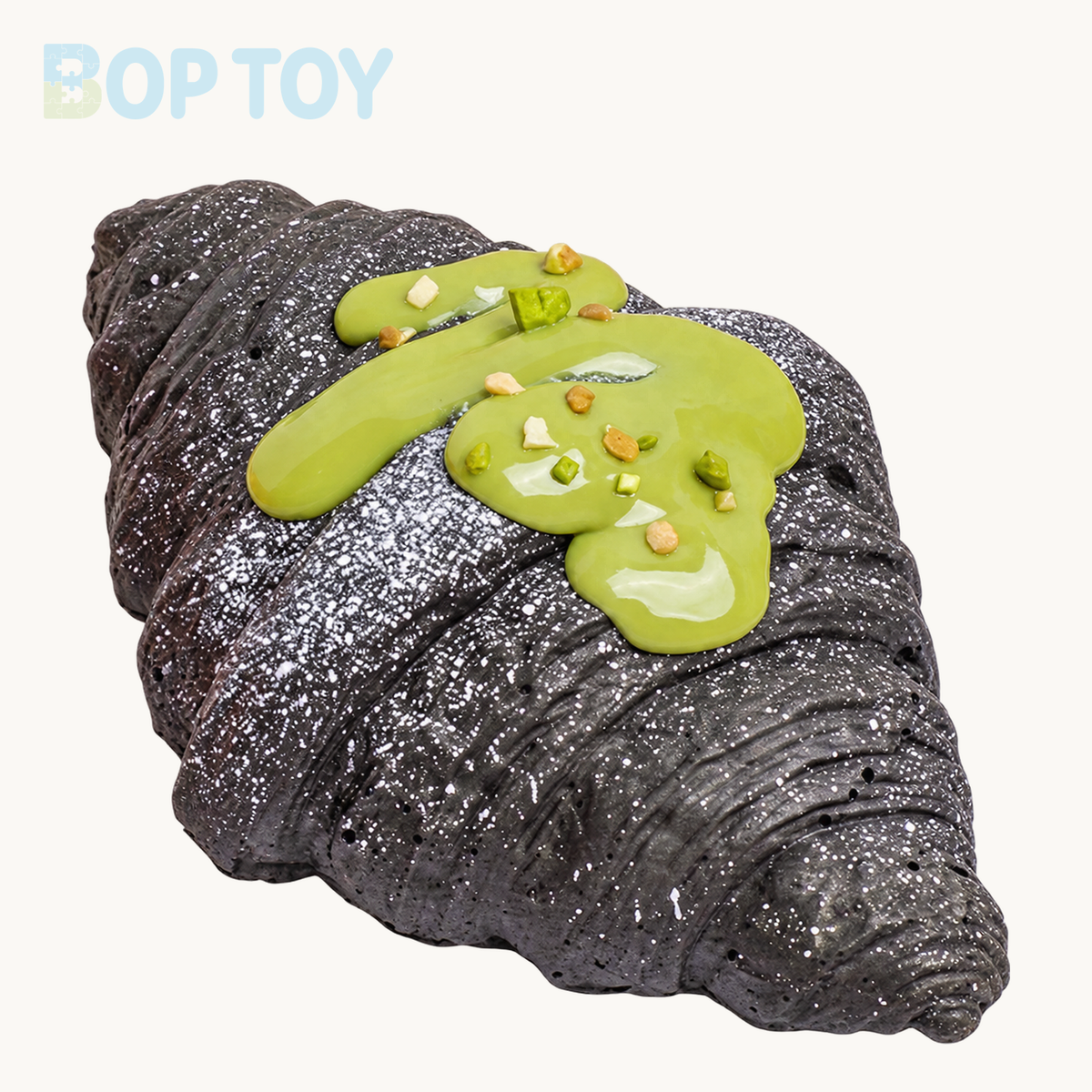 Slow Rising Squishy Croissant Stress Relief Decompression Toy – Sesame Black – BOP TOY