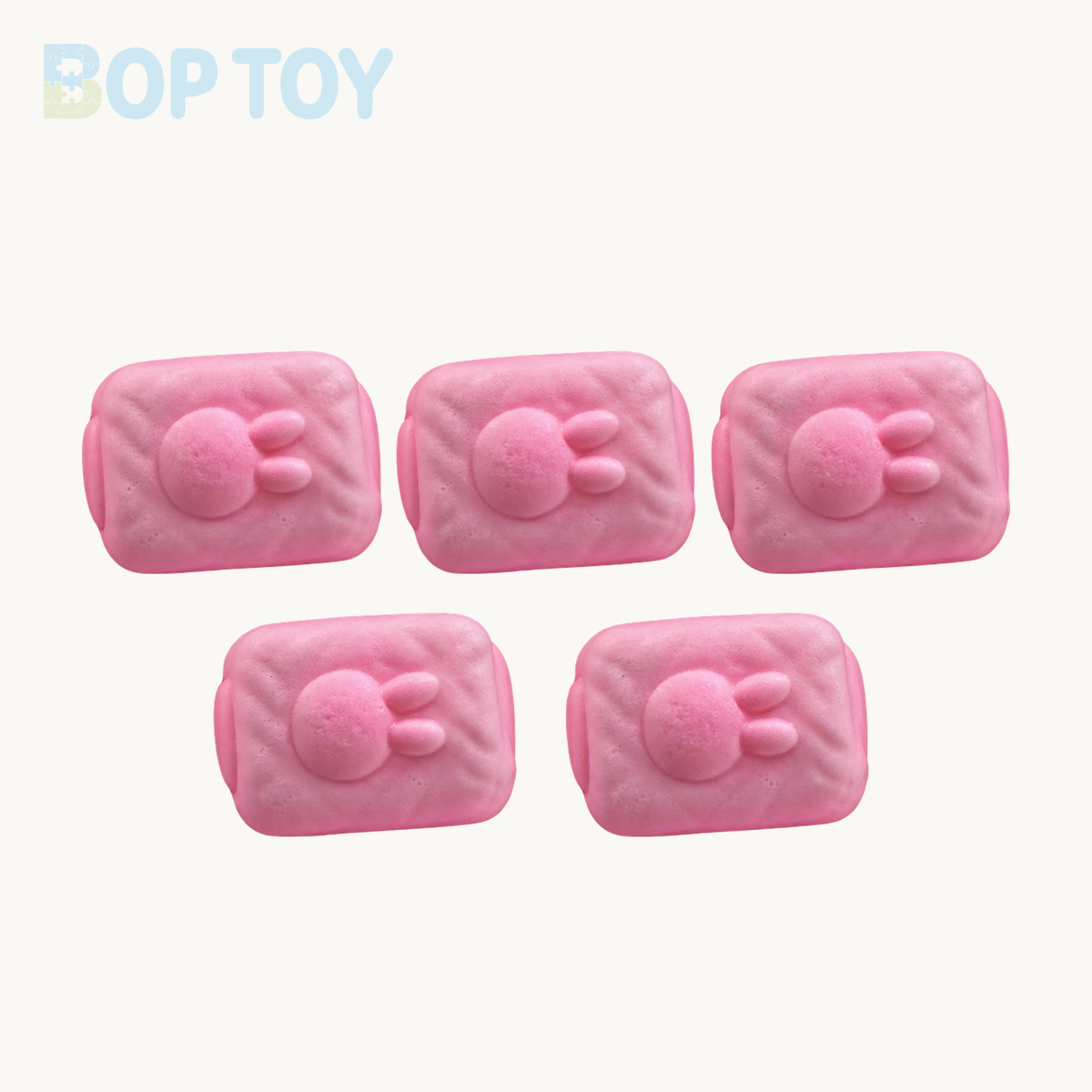 5pcs Mini Rabbit Quilt Slow Rising Squishy Stress Relief Decompression Toy – Random Color – BOP TOY