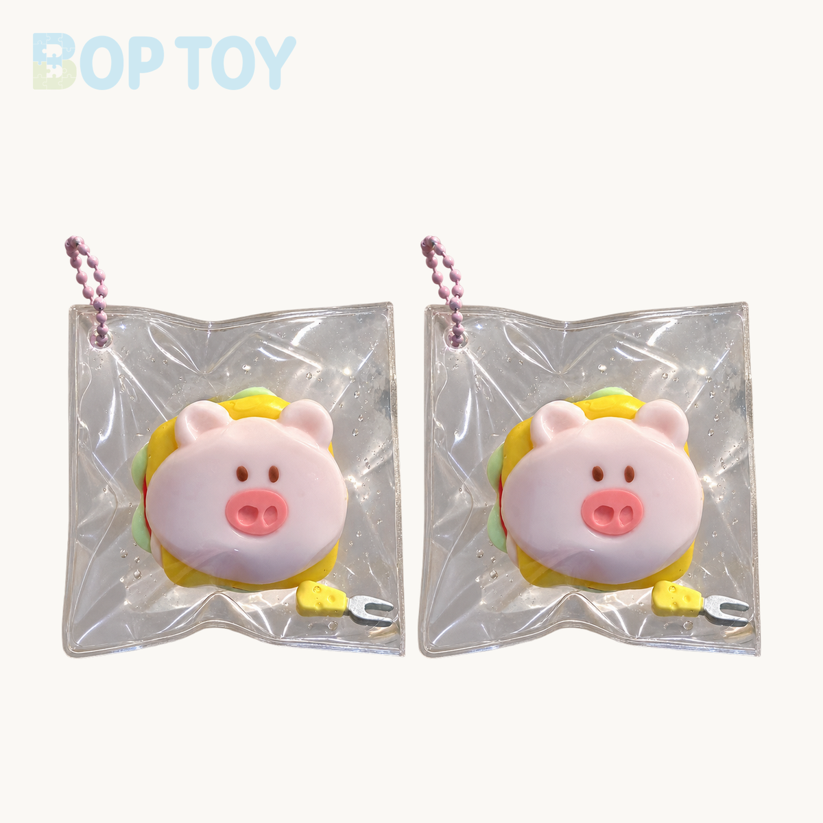 Mini Pig Hamburger Taba Squishy Toy – 2pcs – BOP TOY