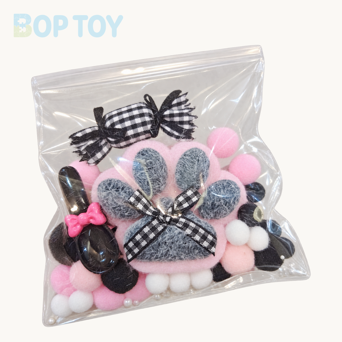 Pink & Black Cat's Paw with Flocking Taba Squishy Toy – pink & black – BOP TOY