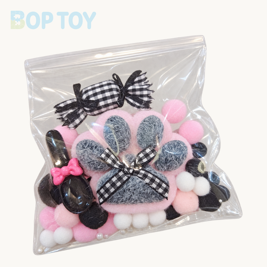 Pink & Black Cat's Paw with Flocking Taba Squishy Toy – pink & black – BOP TOY
