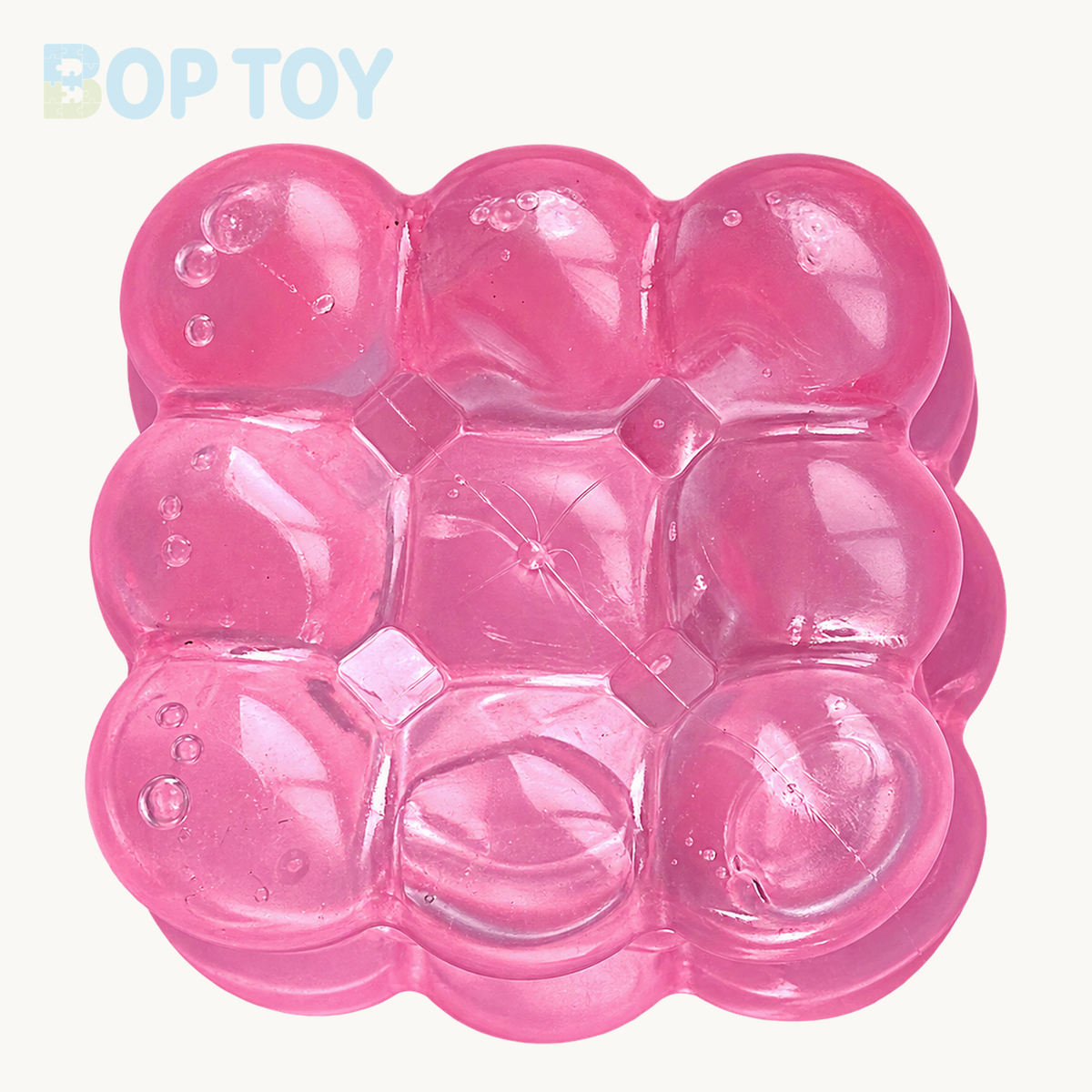 5cm Cube Stress Ball Jelly Ball Squishy Stress Relief Decompression Toy – Pink – BOP TOY