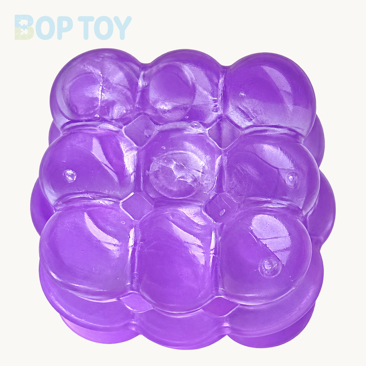5cm Cube Stress Ball Jelly Ball Squishy Stress Relief Decompression Toy – Purple – BOP TOY