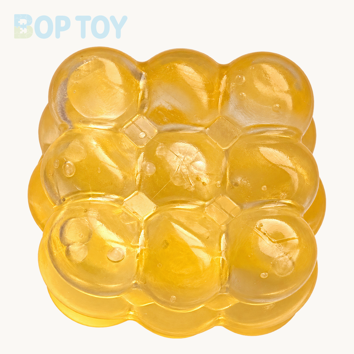 5cm Cube Stress Ball Jelly Ball Squishy Stress Relief Decompression Toy – Yellow – BOP TOY