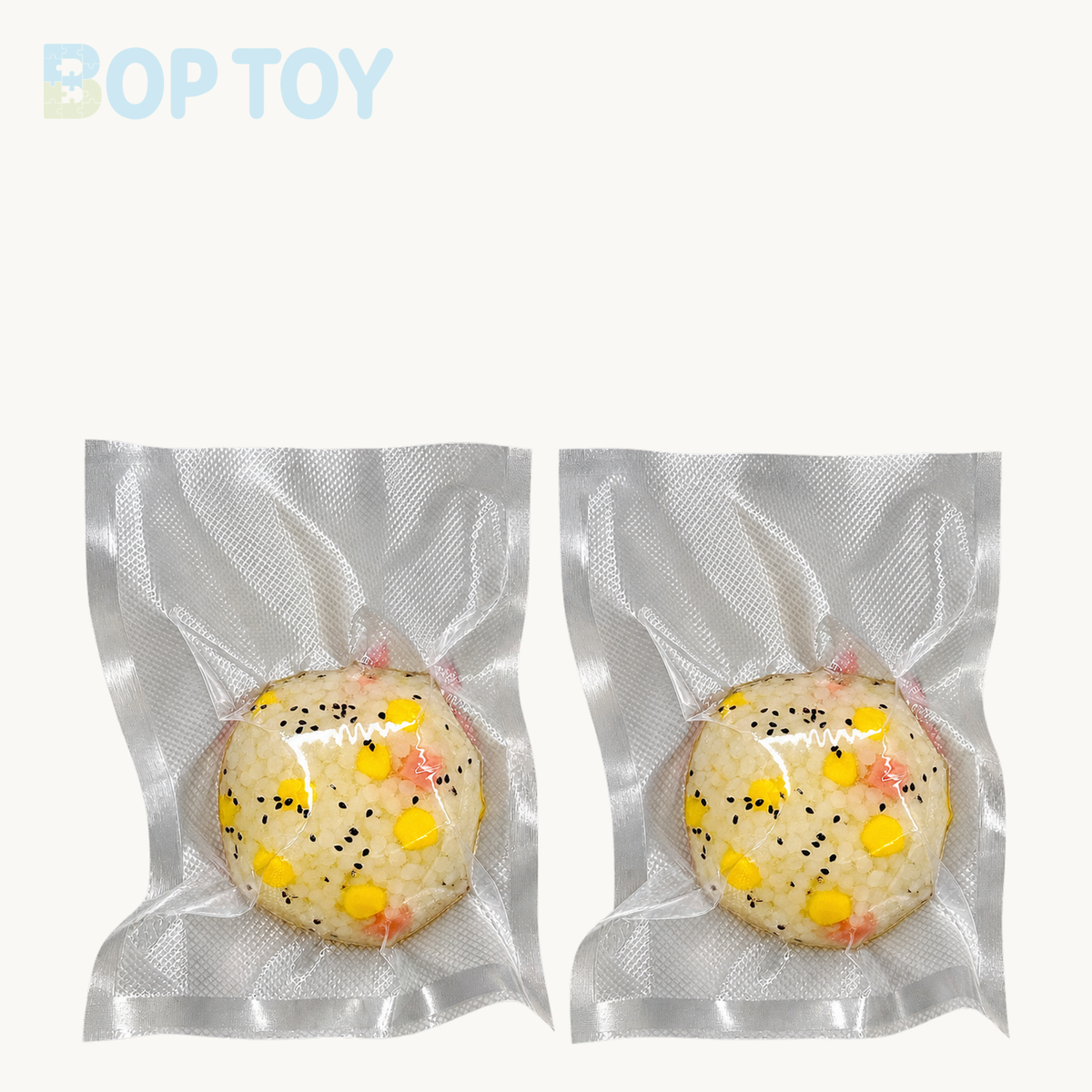 Corn and Ham Rice Ball Handmade Stress Ball – 2pcs – BOP TOY