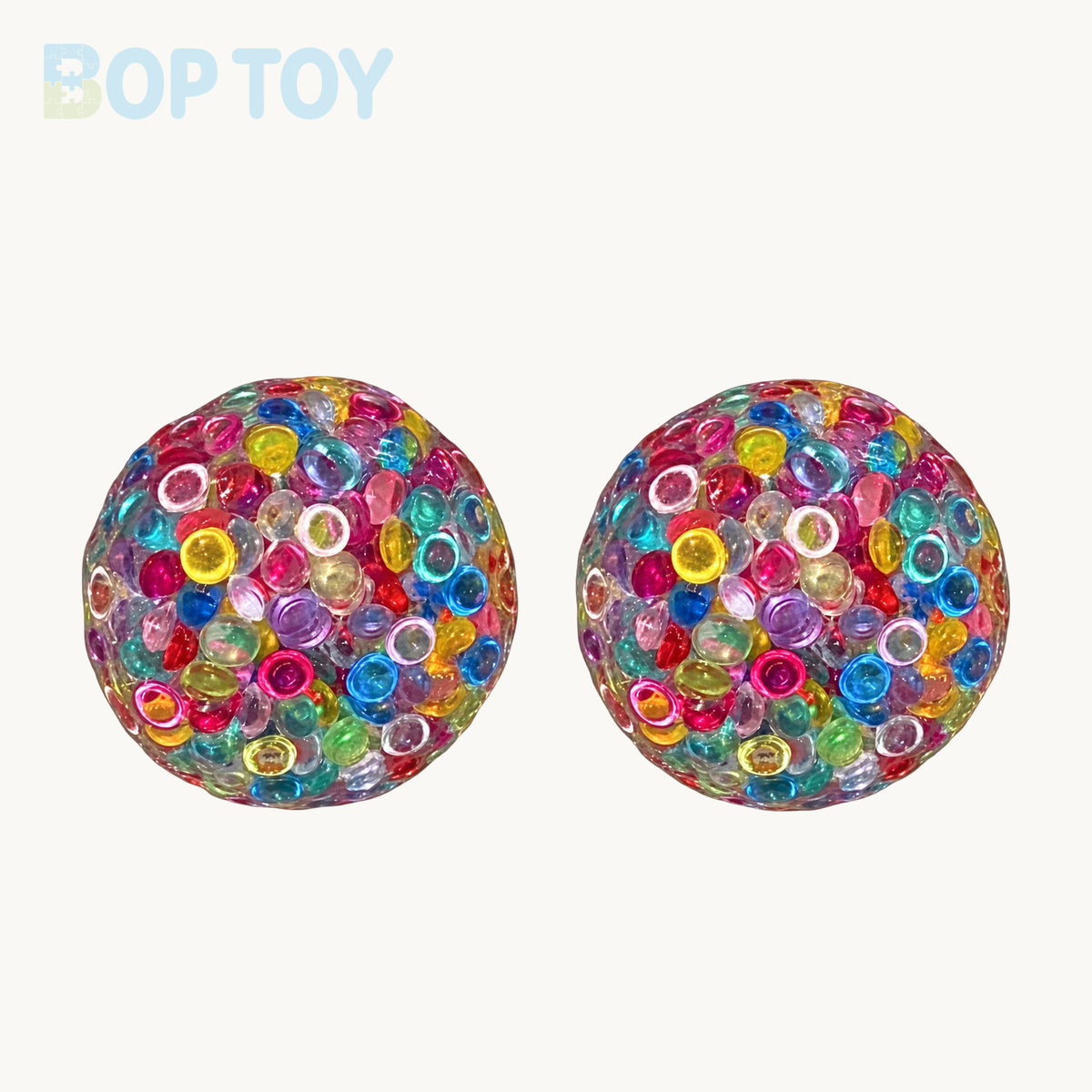 Rainbow Beads Handmade Stress Balls – 2pcs – BOP TOY