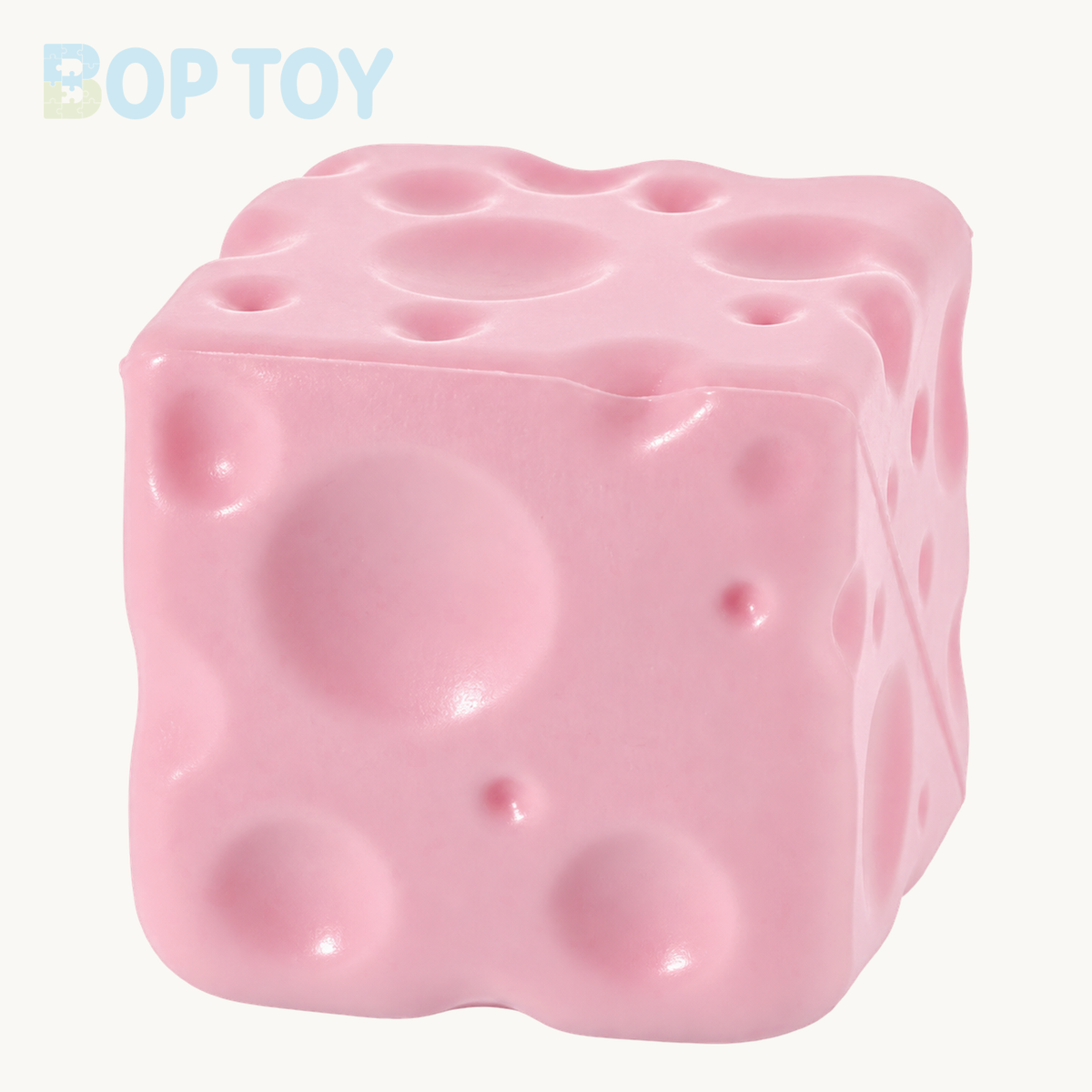Cheese Cube Slow Rise Squishy – 6cm-Pink – BOP TOY