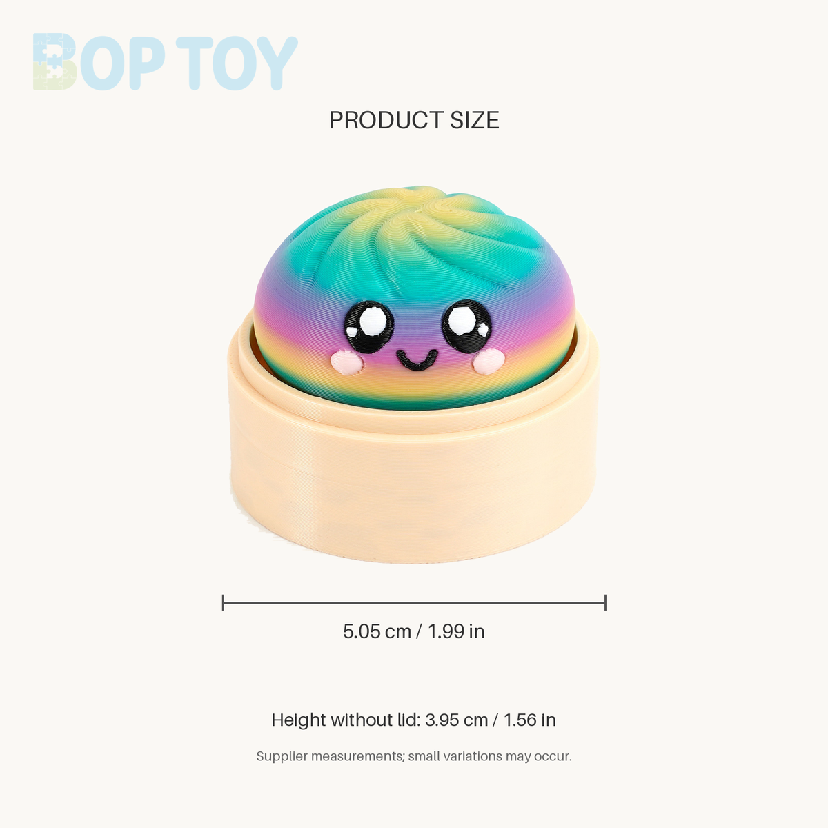 Supplier size: width 5.05 cm and height 3.95 cm without lid