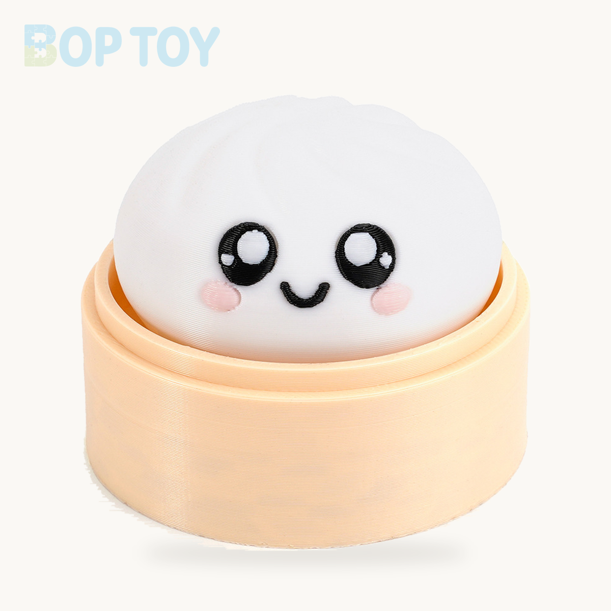 Baozi Button Fidget Toy - 23 Styles - Solid / Single - White; base included, lid sold separately