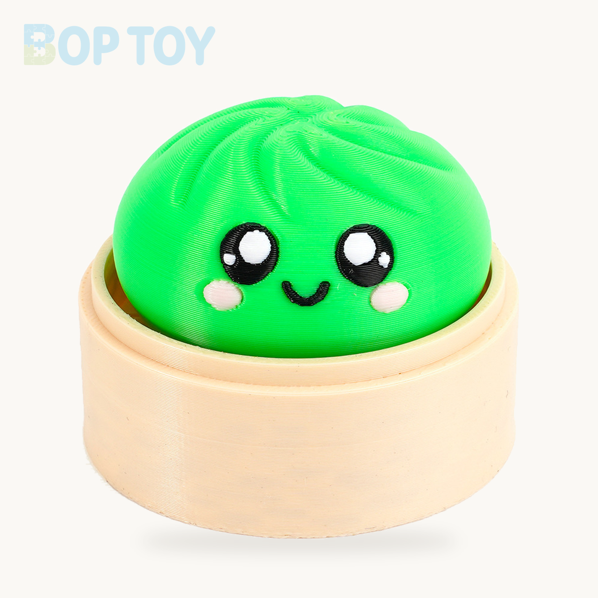 Baozi Button Fidget Toy - 23 Styles - Solid / Single - Neon Green; base included, lid sold separately