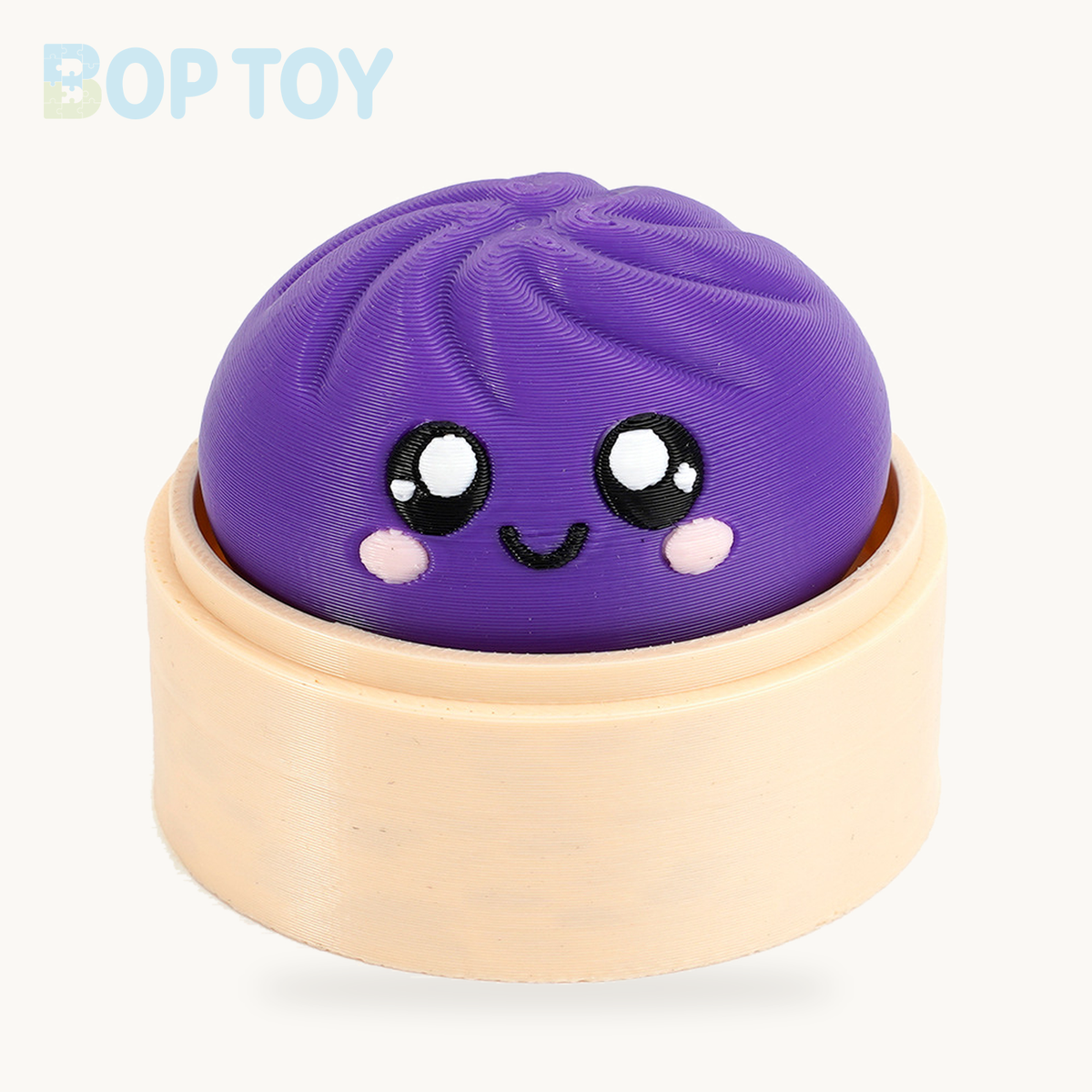 Baozi Button Fidget Toy - 23 Styles - Solid / Single - Purple; base included, lid sold separately