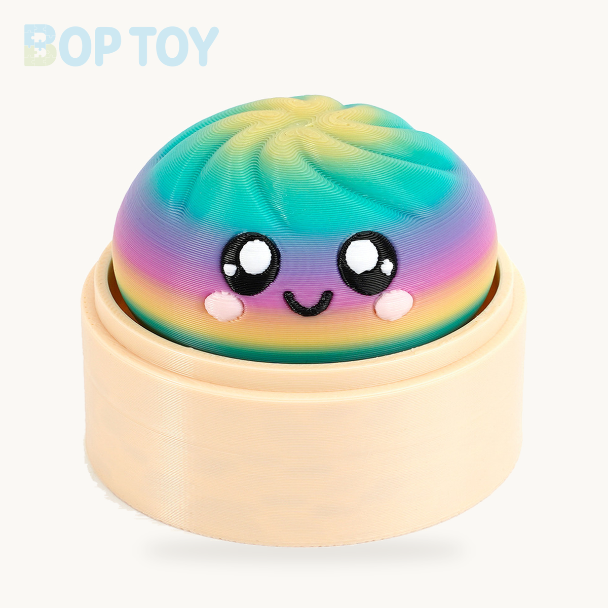 Baozi Button Fidget Toy - 23 Styles - Rainbow / Single - Rainbow 1; base included, lid sold separately