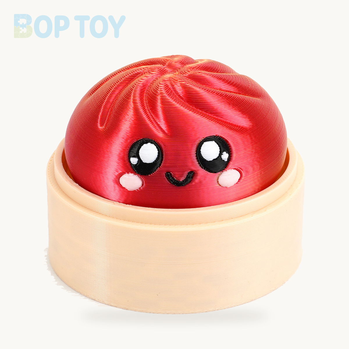 Baozi Button Fidget Toy - 23 Styles - Laser / Single - Red; base included, lid sold separately