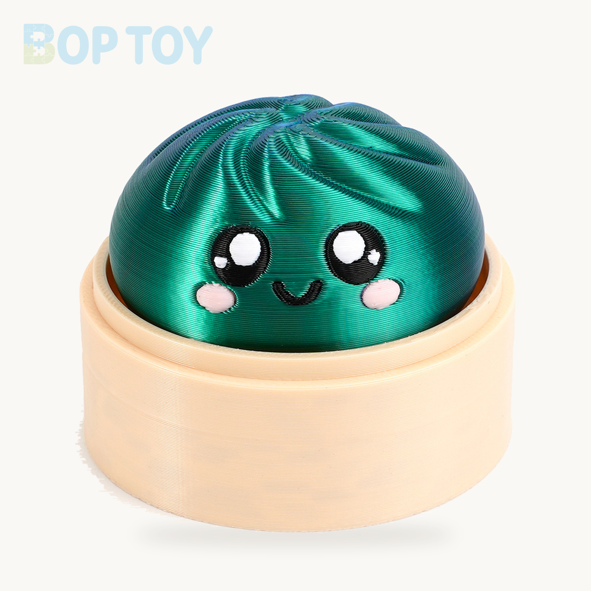 Baozi Button Fidget Toy - 23 Styles - Laser / Single - Green; base included, lid sold separately