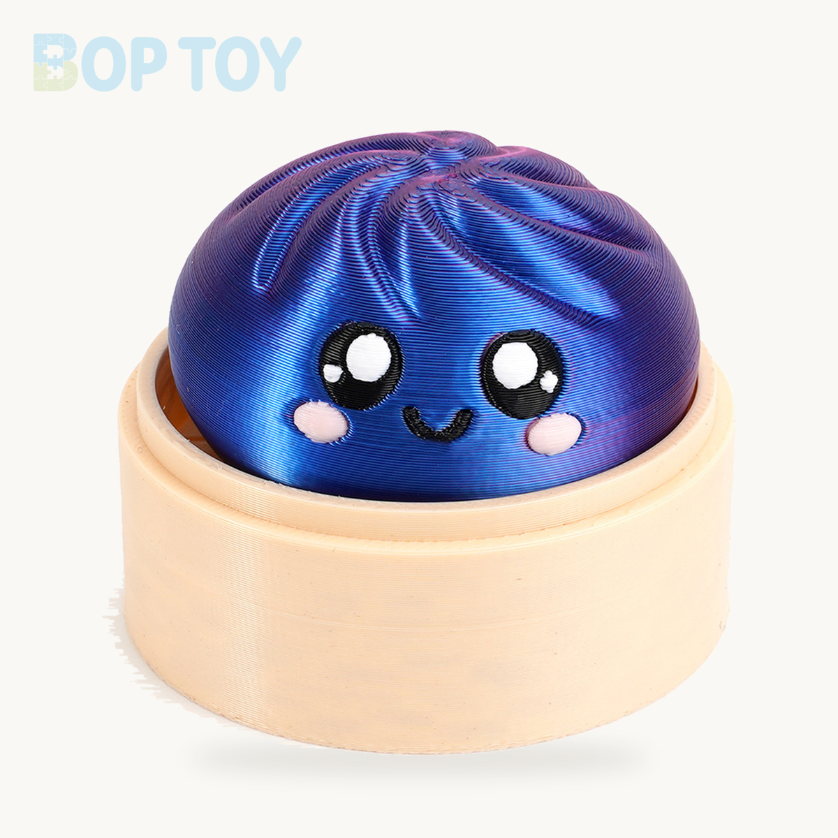 Baozi Button Fidget Toy - 23 Styles - Laser / Single - Purple; base included, lid sold separately