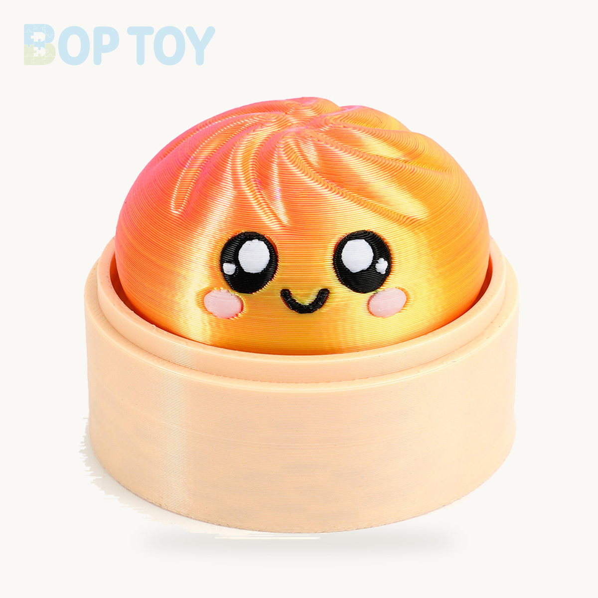 Baozi Button Fidget Toy - 23 Styles - Dream / Single - Orange; base included, lid sold separately