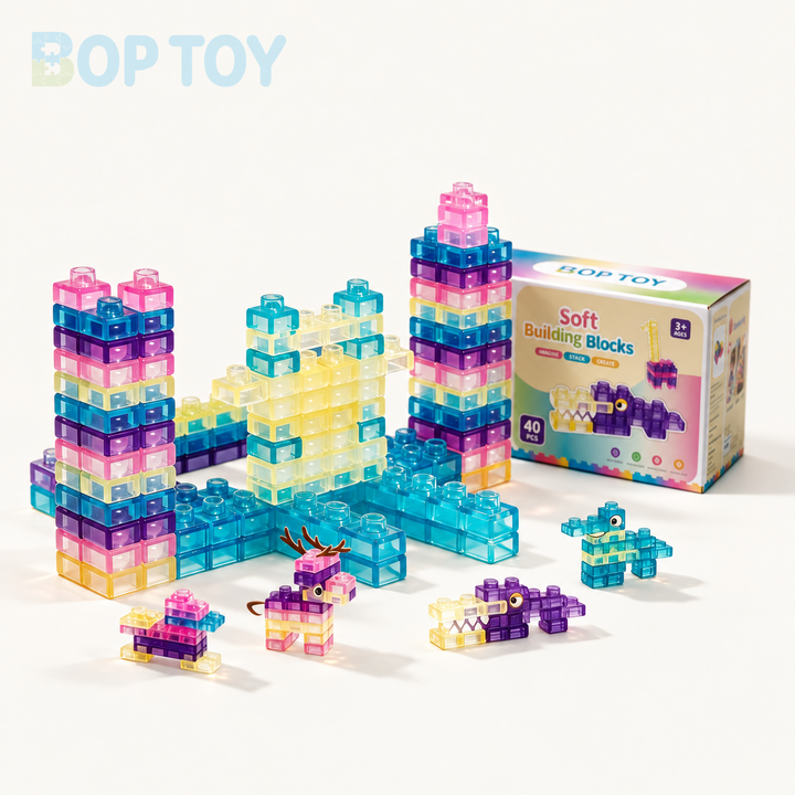 40-Piece Sensory Soft Building Blocks