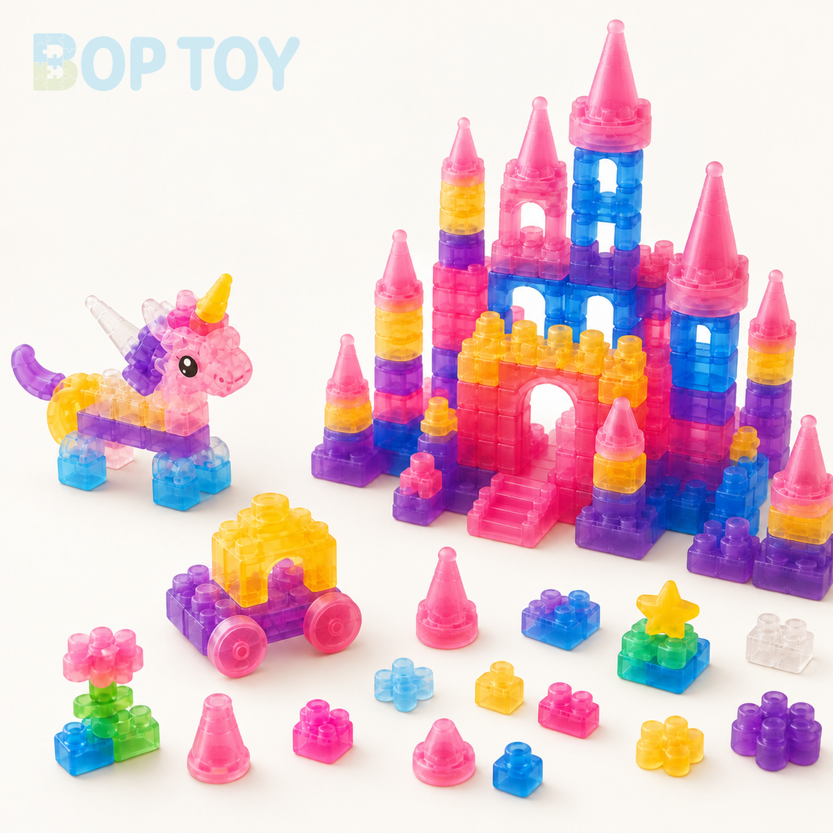Magic Gummy Soft Castle Building Blocks Set – 40/56 Pieces - build possibilities