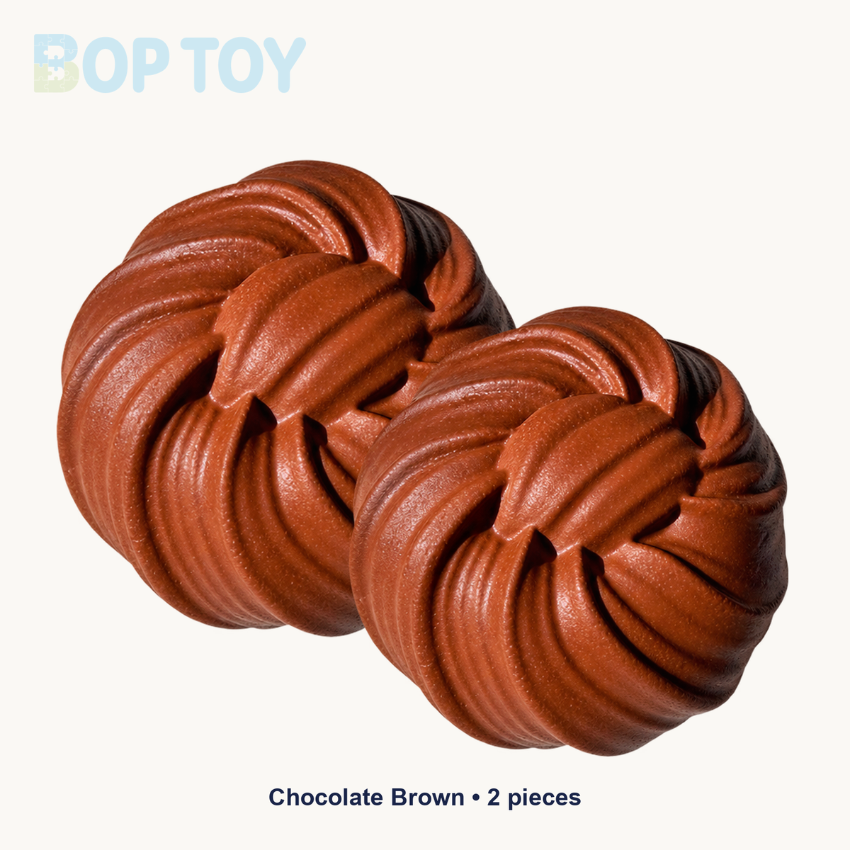 Chocolate Brown spiral steamed bun squishy - 2 piece option