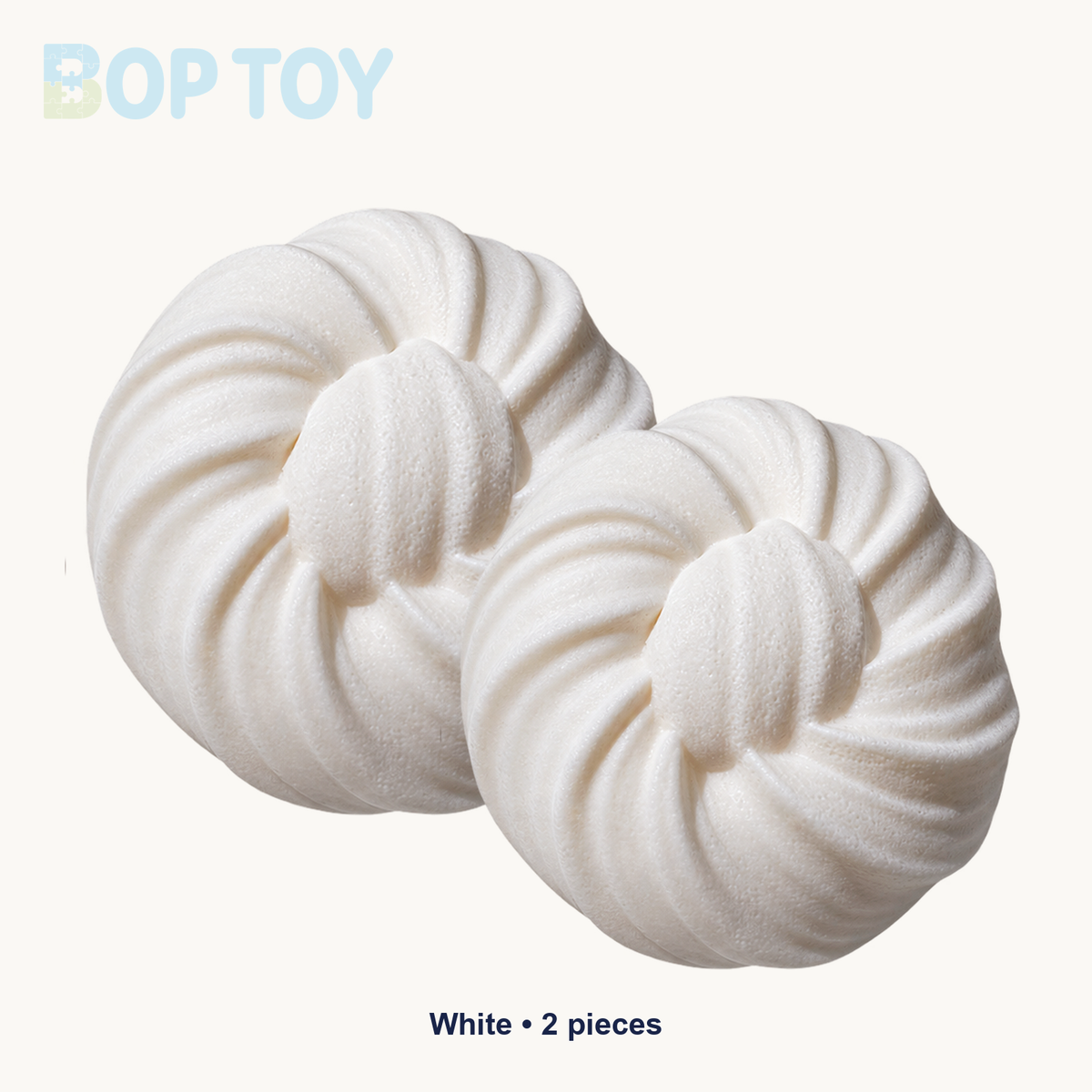 White spiral steamed bun squishy - 2 piece option