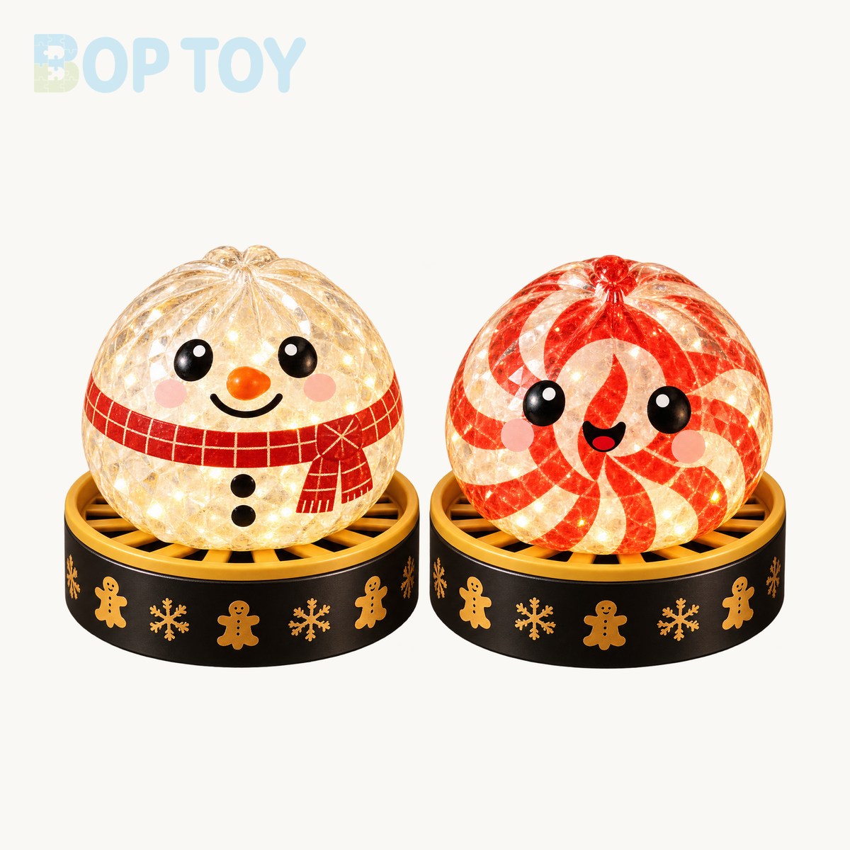 Little Snowman and Candy Man design detail; illustration of designs, not a separate two-piece option