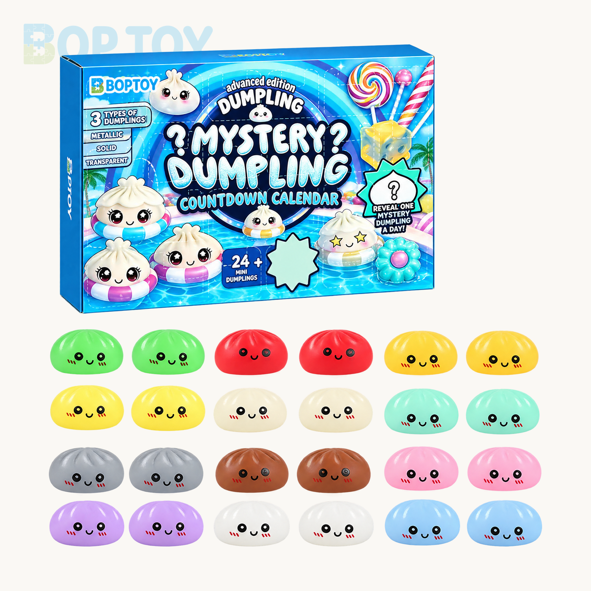 Mystery J - Small countdown calendar gift box; one complete selected box; digitally branded packaging preview
