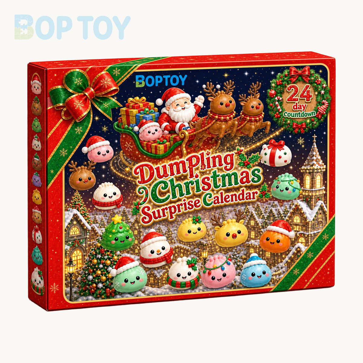 Christmas C countdown calendar gift box; one complete selected box; digitally branded packaging preview