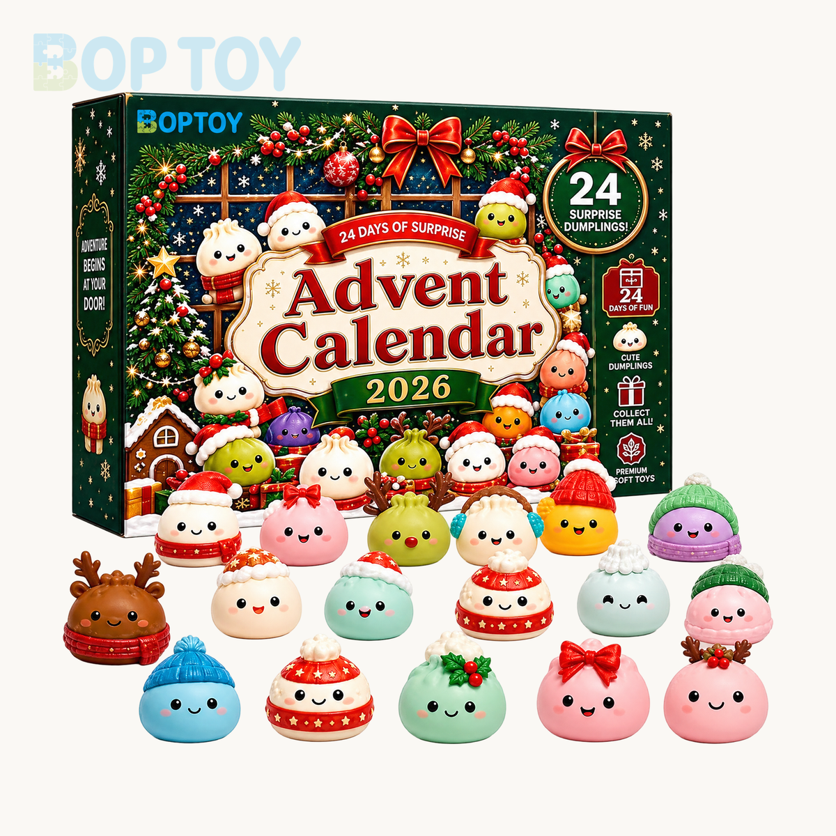 Christmas D countdown calendar gift box; one complete selected box; digitally branded packaging preview